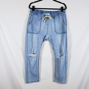 One Teaspoon Shabbies Boyfriend Jeans Womens M Slouchy Denim Distressed Blue